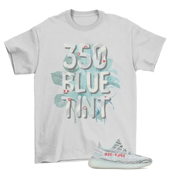 Floral 350 Sneaker Shirt to Match Yeezy Boost 350 v2 Blue Tint Jezsport.com