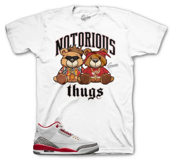 Shirt To Match Jordan 3 Cardinal Red Retro 3s Shoes - Bears Sneaker Tee Jezsport.com