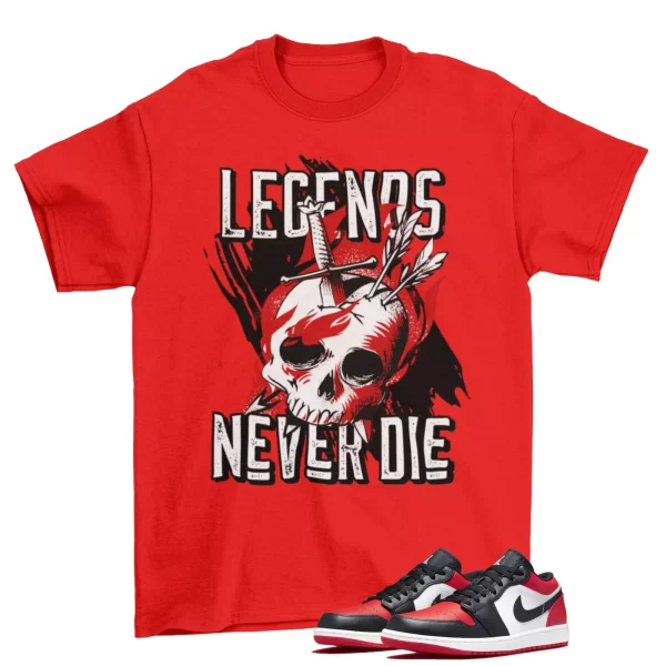 Legend Sneaker Shirt to Match Jordan 1 Low Bred Toe 553558-612 / RED Jezsport.com