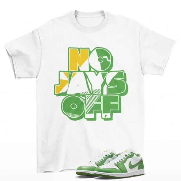 Jay All Day Sneaker Shirt White to Match Jordan 1 Low SE Chlorophyll HF4823-100 Jezsport.com