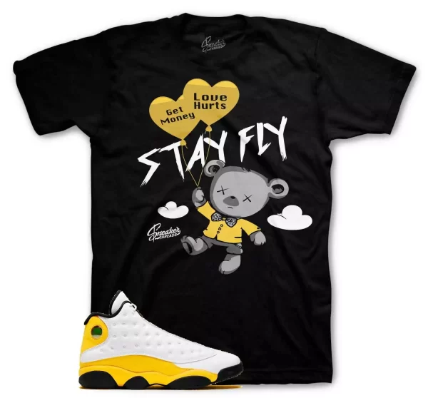 Shirt To Match Jordan 13 Del Sol Sneakers - Money Over Love Sneaker Tee Jezsport.com