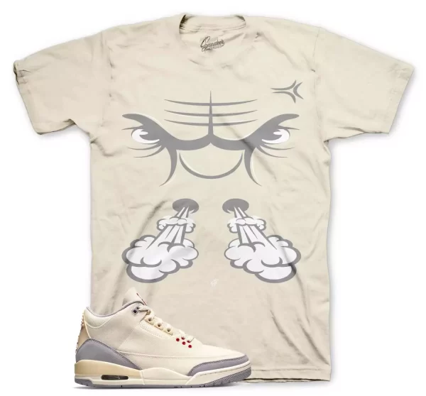 Shirt To Match Jordan 3 Muslin Natural Shoes - Raging Face Sneaker tees Jezsport.com