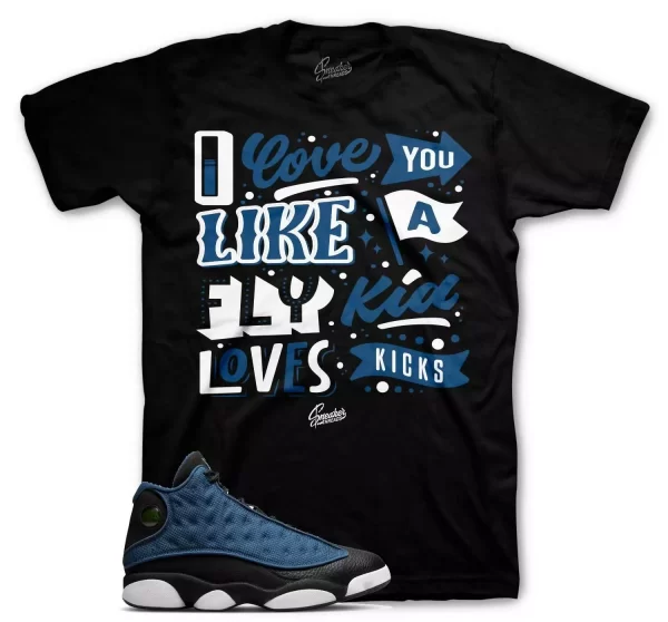 Shirt To Match Jordan 13 Navy Brave Blue Shoes - Love Kicks Tee Jezsport.com