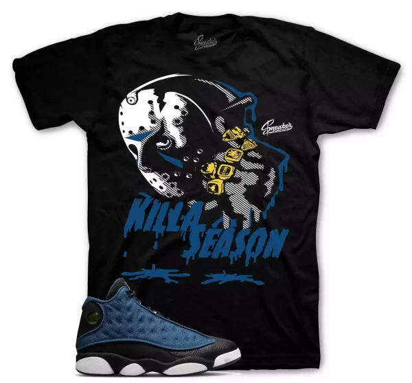 Shirt To Match Jordan 13 Navy Brave Blue Shoes - Killa Season Tee Jezsport.com