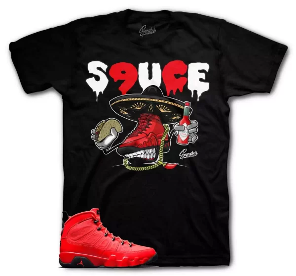 Shirt To Match Jordan 9 Chile Red Shoes - Hot Kicks Tee Jezsport.com