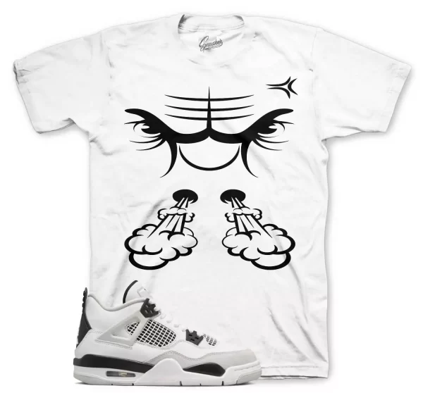 Shirt To Match Jordan 4 Military Black 4s Shoes - Raging Face Sneaker Tee Jezsport.com