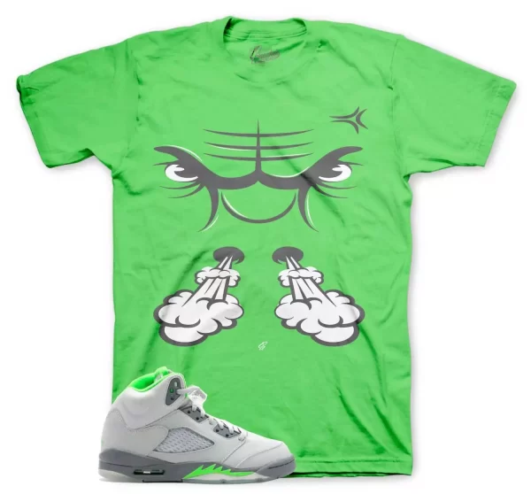 Shirt To Jordan 5 Green Bean Sneaker Release - Raging Face Sneaker Tee Jezsport.com