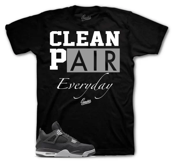 Shirt To Match Jordan 4 Black Canvas Light steel Shoes - Clean Pair Tee Jezsport.com