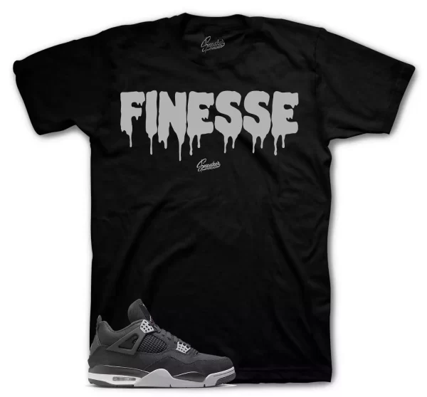 Shirt To Match Jordan 4 Black Canvas Light steel Shoes - Finesse Tee Jezsport.com