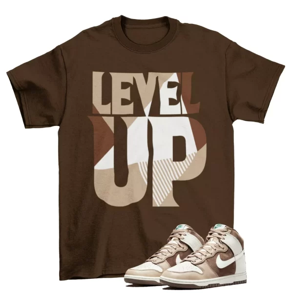 Level Up Shirt to Match Dunk High Light Chocolate DH5348-100 / Brown Jezsport.com