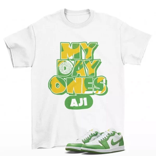 Day One Sneaker Shirt White to Match Jordan 1 Low SE Chlorophyll HF4823-100 Jezsport.com