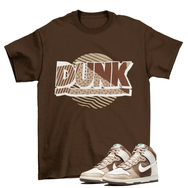 Dunk Pattern Shirt to Match Dunk High Light Chocolate DH5348-100 / Brown Jezsport.com