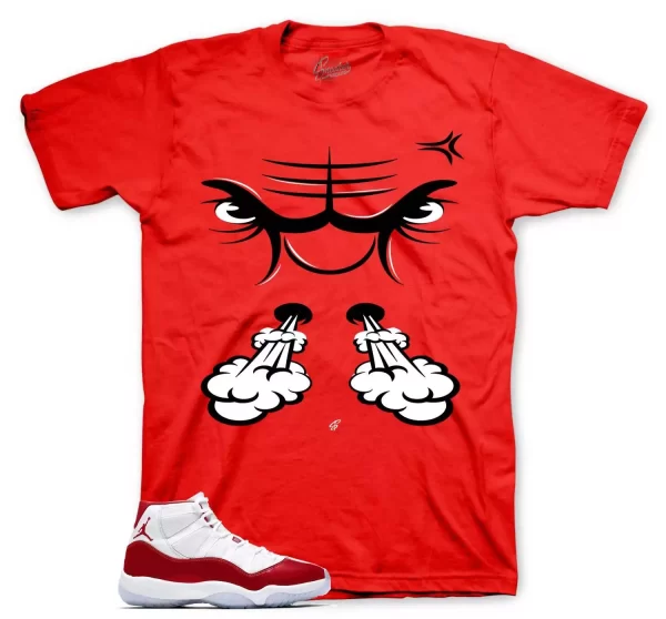 Shirt To Match Jordan 11 Cherry Varsity Red - Raging Face Sneaker Tees Jezsport.com