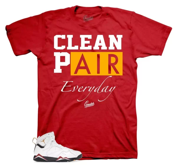 Shirt To Match Jordan 7 Cardinal Red Retro 7s Shoes - Clean Pair Sneaker Tee Jezsport.com