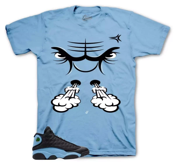 Shirt To Match Jordan 13 University Blue - Raging Face Sneaker Tee Jezsport.com