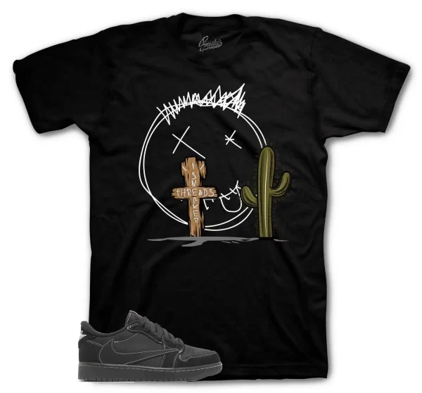 Shirt To Match Jordan 1 Travis Scott Black Panthom Shoes - ST Cactus Tee Jezsport.com