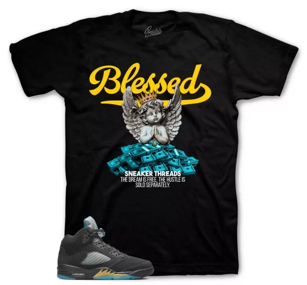 Shirt To Match Jordan 5 Aqua Shoes Aquatone - Blessed Angel Tee Jezsport.com