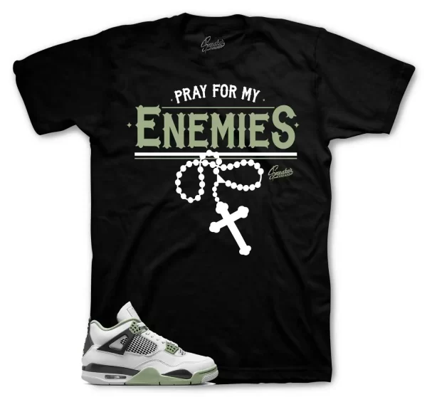 Shirt To Match Jordan 4 oil Green Seafoam - Enemies Sneaker Tee Jezsport.com