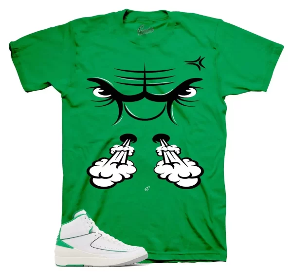 Shirt To Match Jordan 2 Lucky Green Shoes - Raging Face Sneaker Tee Jezsport.com