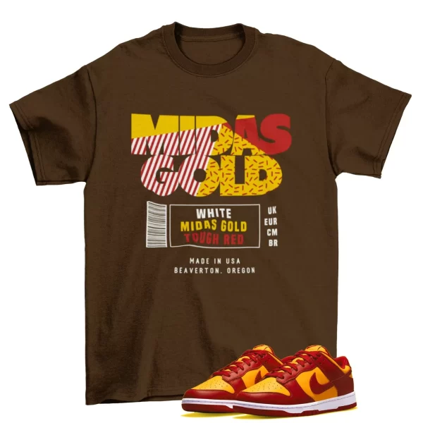 Midas Gold Box Label Shirt Brown to Match Dunk Low Midas Gold / DD1391-701 Jezsport.com