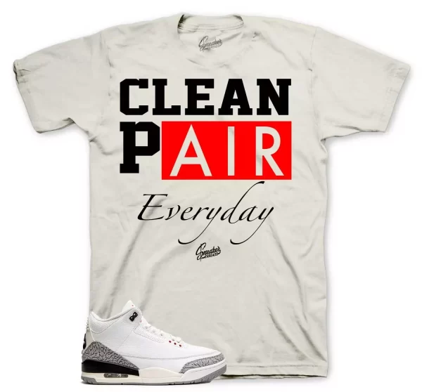 Shirt Match Jordan 3 White Cement Reimagined - Clean Pair Tee Jezsport.com