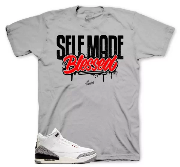 Shirt Match Jordan 3 White Cement Reimagined - Self Made Tee Jezsport.com