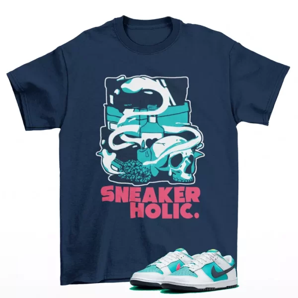 Sneaker Holic Sneaker Shirt Blue to Match Dunk Low Dusty Cactus HF4850-345 Jezsport.com