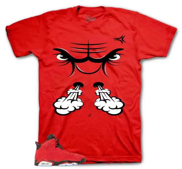 Shirt To Match Jordan 6 Toro Bravo Varsity Red Shoes - Raging Face Tees Jezsport.com