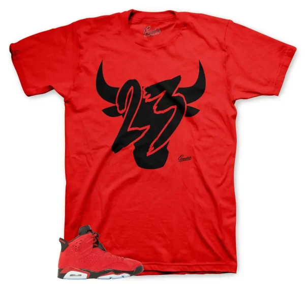 Match Jordan 6 Toro Bravo Varsity Red Shoes - Toro Tees Jezsport.com