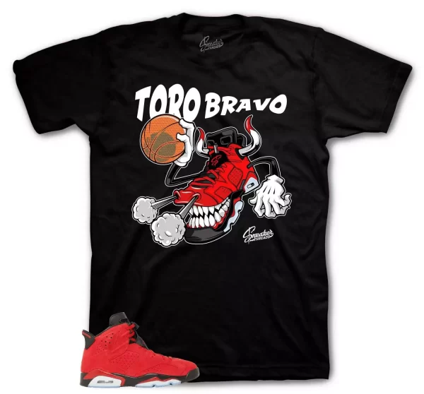 Match Jordan 6 Toro Bravo Varsity Red Shoes - Fly Kicks Tees Jezsport.com