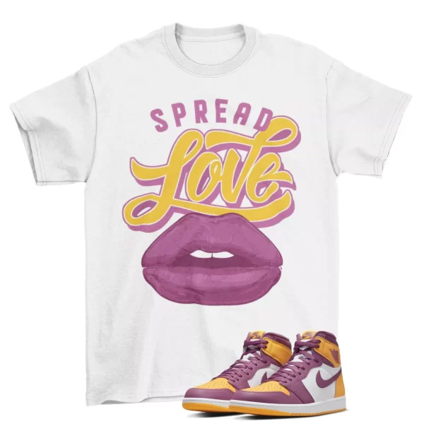 Spread Love Shirt White to Match Jordan 1 Retro Brotherhood 555088-706 Jezsport.com