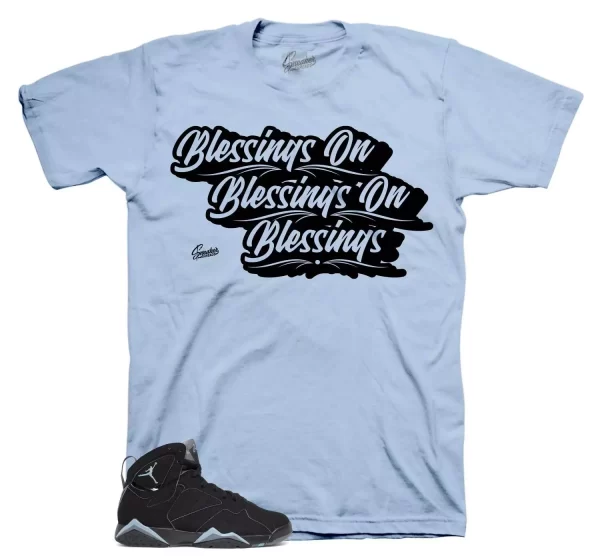 Shirt To Match Jordan 7 Chambray Sneakers Shoes - Blessings Tees Jezsport.com