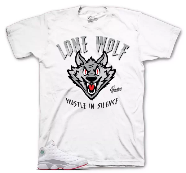 Tees To Match Jordan 13 Wolf Grey Sneakers - Lone Wolf Shirt Jezsport.com