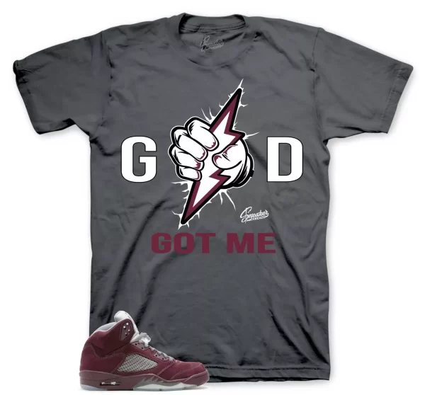 Tees To Match Jordan 5 Burgundy Sneakers - God Got Me Shirt Jezsport.com