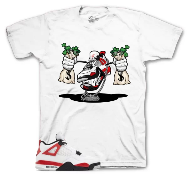 Tees To Match Jordan 4 Red Cement Sneakers - Fly kicks Shirt Jezsport.com