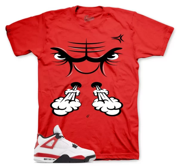 Tees To Match Jordan 4 Red Cement Sneakers - Raging Face Shirt Jezsport.com