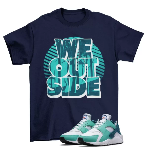 We Outside Shirt Navy to Match Air Huarache Athletic Club Turquoise DQ8239-3 Jezsport.com