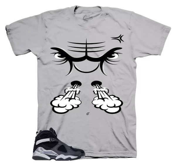 Shirt To Match Jordan 8 Smoke Grey Shoes - Raging Face Tees Jezsport.com