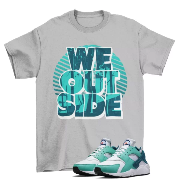 We Outside Shirt Grey to Match Air Huarache Athletic Club Turquoise DQ8239-3 Jezsport.com