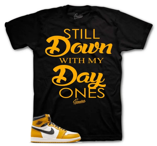 Shirt To Match Jordan 1 Yellow Ochre Shoes - Day Ones Tee Jezsport.com