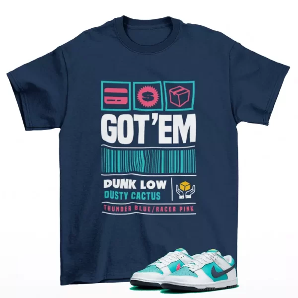 Copped Sneaker Shirt Blue to Match Dunk Low Dusty Cactus HF4850-345 Jezsport.com