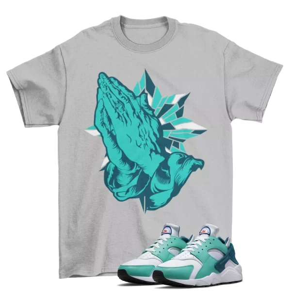 Blessed Shirt Grey to Match Air Huarache Athletic Club Turquoise DQ8239-3 Jezsport.com