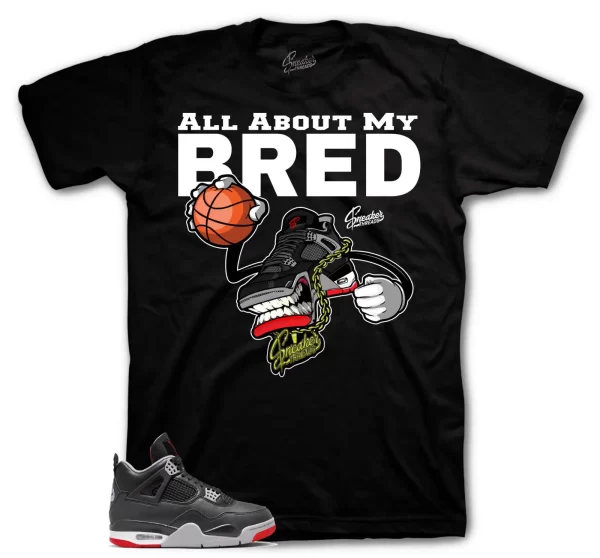 Shirt To Match Jordan 4 Bred Reimagined Shoes Retro 4 - Fly Kicks Sneaker Tees Jezsport.com