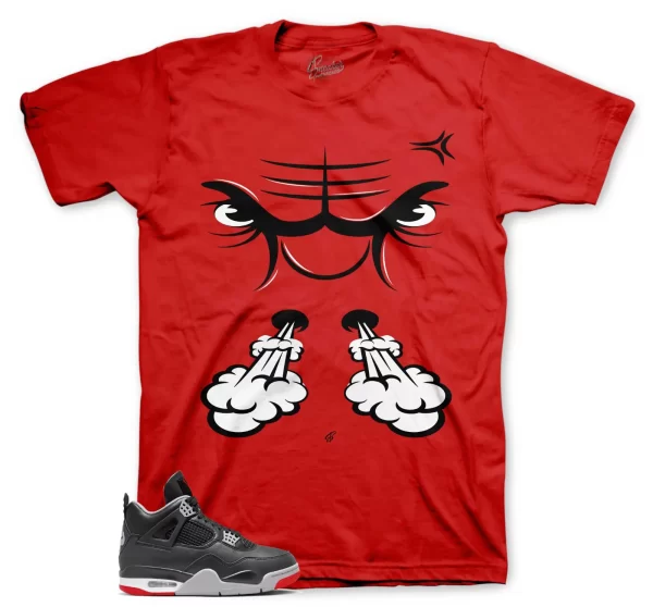 Shirt To Match Jordan 4 Bred Reimagined Shoes 4 - Raging Face Sneaker Tees Jezsport.com