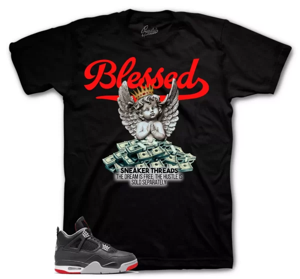 Shirt To Match Jordan 4 Bred Reimagined Shoes 4 - Blessed Angel Sneaker Tees Jezsport.com