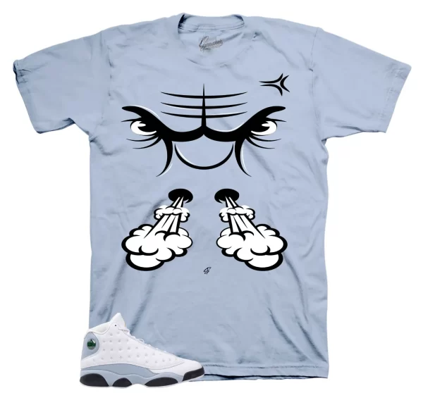 Shirt To Match Jordan 13 Blue Grey Sneaker Tees - Raging Face Sneaker Tees Jezsport.com