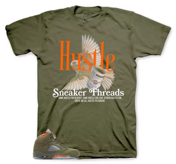 Shirt To Match Jordan 5 Olive Shoes - Fly Hustle Tee Jezsport.com