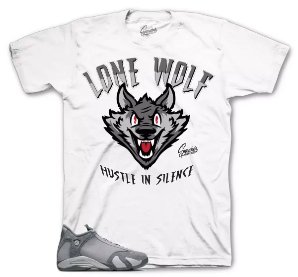 Shirt To Match Jordan 14 Flint Grey Shoes - Lone Wolf Sneaker Tee Jezsport.com