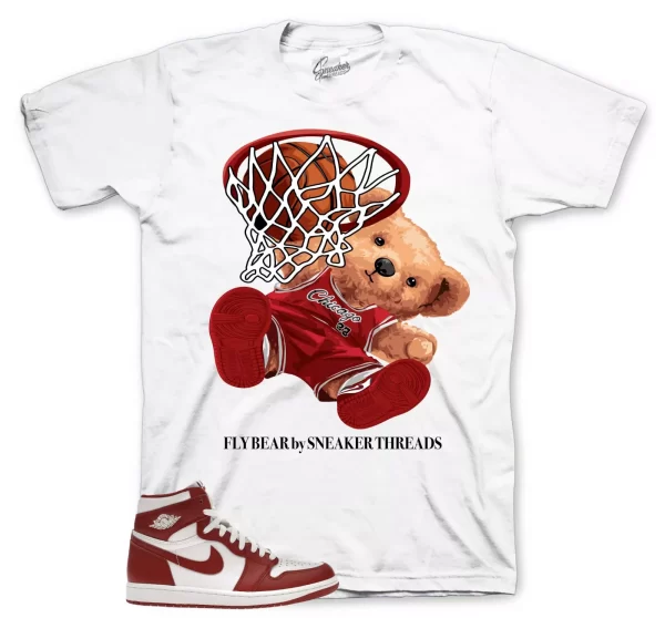 Sneaker Tees To Match Jordan 1 Artisanal Red Shoes - Fly Bear Shirt Jezsport.com