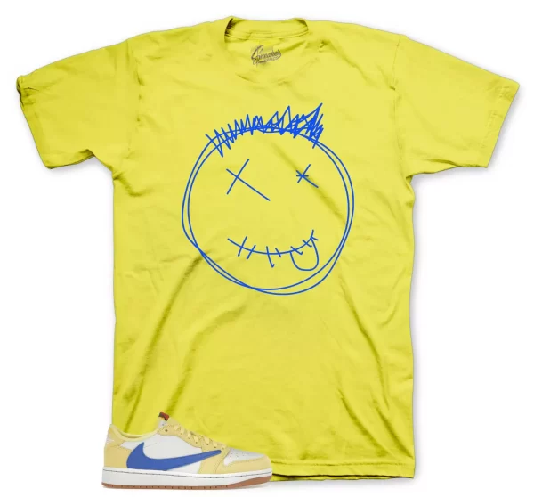 Sneaker Tees To Match Jordan 1 Canary Yellow Travis Scott - Smiley T-shirt Jezsport.com